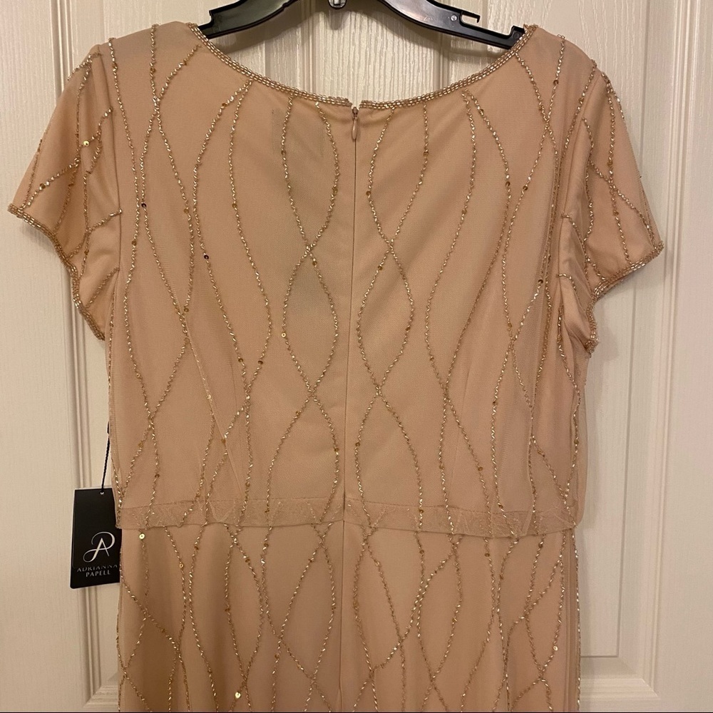 Adrianna Papell Embellished Gown in Champagne Sand - Picture 10 of 14
